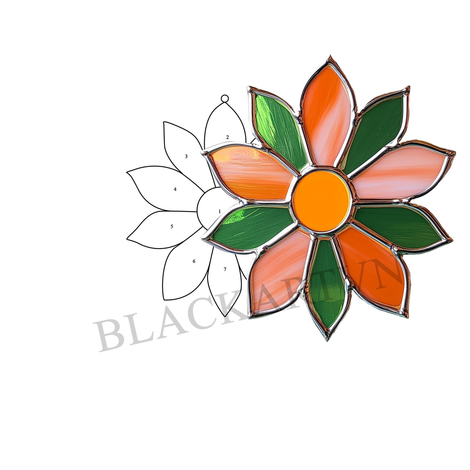 Digital Download Mandala flower stained glass pattern T02 with a commercial license - Image 3