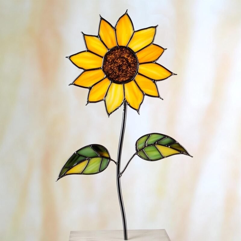 Digital Download sunflower T01 Stained Glass Pattern, Modern Suncatcher, Diy Stained Glass