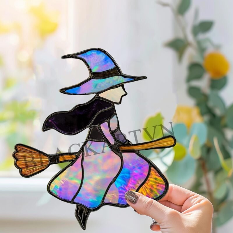 Digital Download Witch on Broom Halloween T01,DIY design,beginner - Image 2