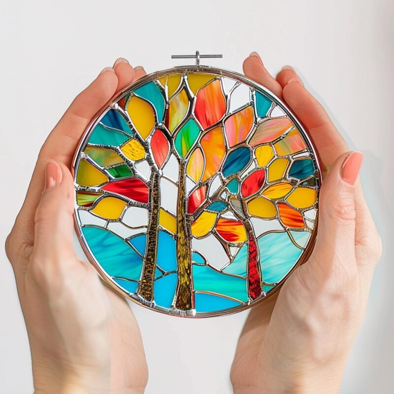 Digital Download Autumn V1 Stained Glass Pattern, Modern Suncatcher, Diy Stained Glass - Image 4