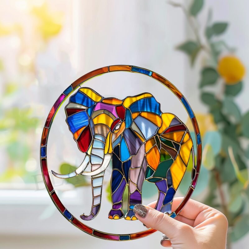 Digital Download ELEPHANT-V02,Stained Glass Pattern,Modern Suncatcher,Diy Stained Glass,Easy art Hobby License Beginner to Intermediate - Image 4