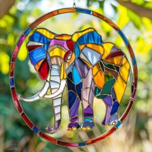Digital Download ELEPHANT-V02,Stained Glass Pattern,Modern Suncatcher,Diy Stained Glass,Easy art Hobby License Beginner to Intermediate