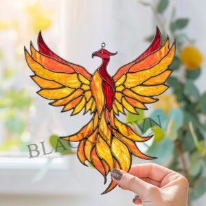 Digital Download Phoenix T02,  Stained Glass Pattern Modern Suncatcher Diy Easy art Hobby License Beginner to Intermediate stain glass