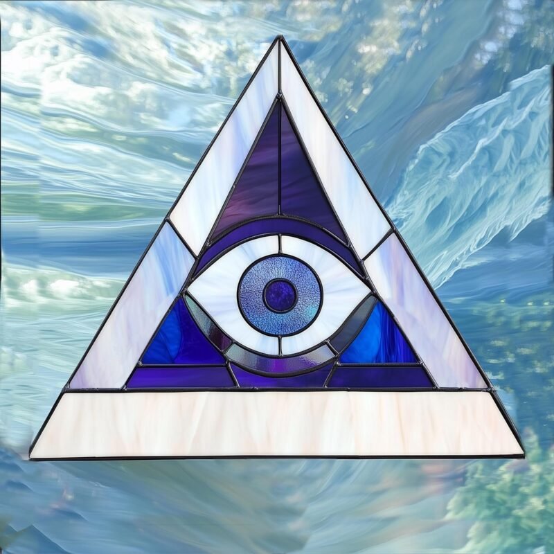 Digital Download Triangle eye geometric  T01, Modern Suncatcher, Diy Stained Glass,Window Hanging Decor. - Image 2