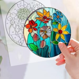 Digital Download Flower garden V01,Stained Glass Pattern,Modern Suncatcher,Diy Stained Glass,Easy art Hobby License Beginner to Intermediate