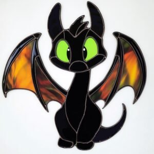 Digital Download Dragon Stained Glass Pattern T06 Stained Glass Pattern, Modern Suncatcher, Diy Stained Glass