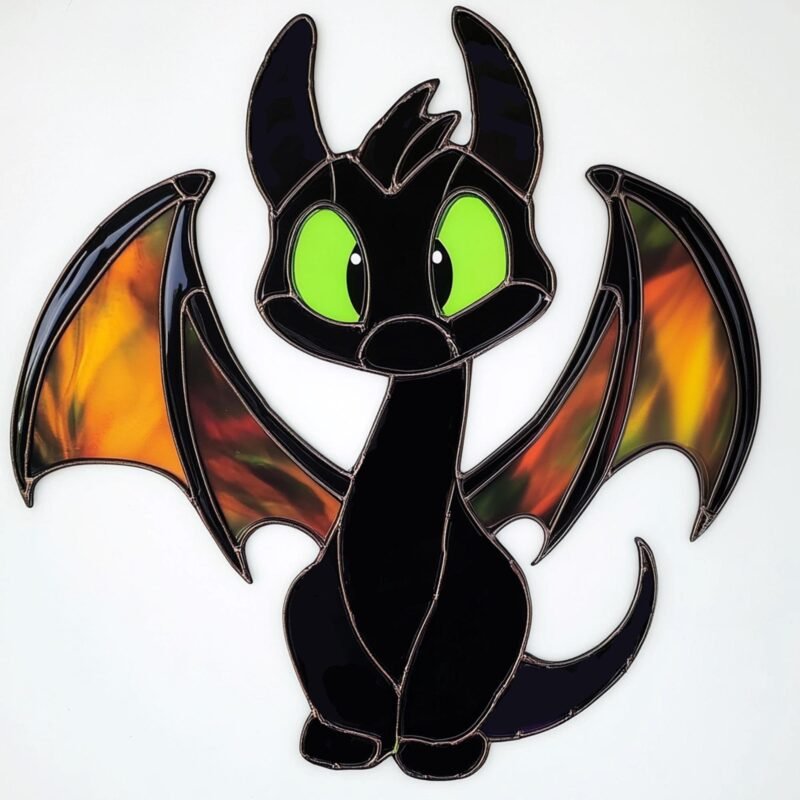 Digital Download Dragon Stained Glass Pattern T06 Stained Glass Pattern, Modern Suncatcher, Diy Stained Glass