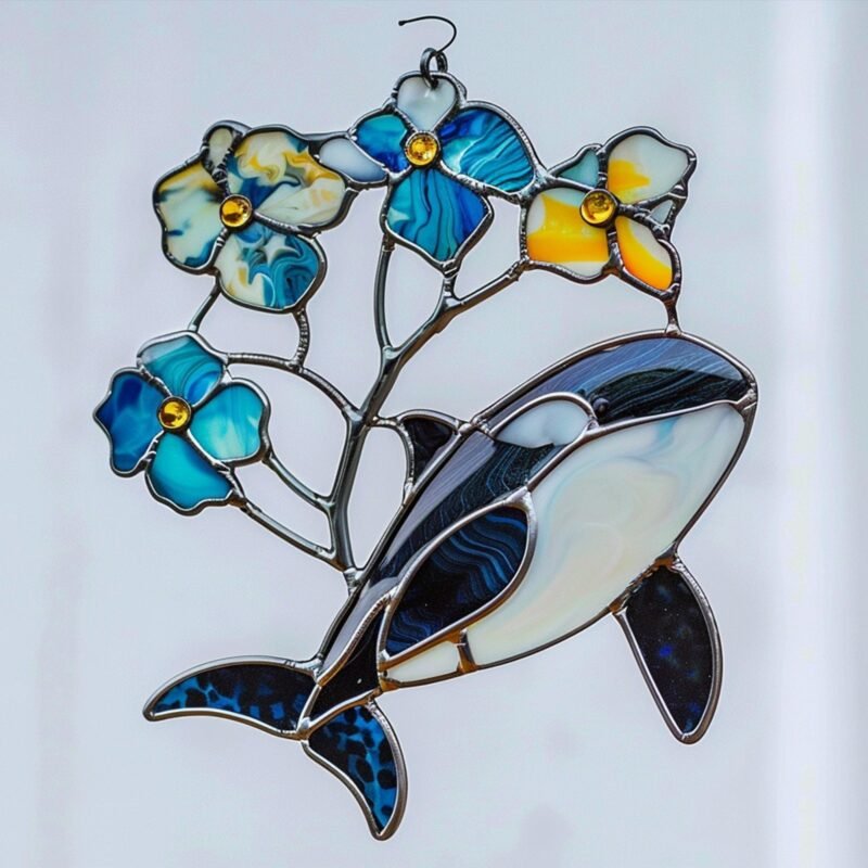 Digital Download Orca V01 Stained Glass Pattern, Modern Suncatcher, Diy Stained Glass - Image 4