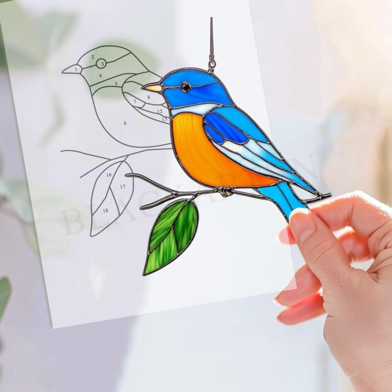 Digital Download Robin T39 ,Stained Glass Pattern,Modern Suncatcher,Diy Stained Glass,Easy art Hobby License Beginner to Intermediate - Image 3