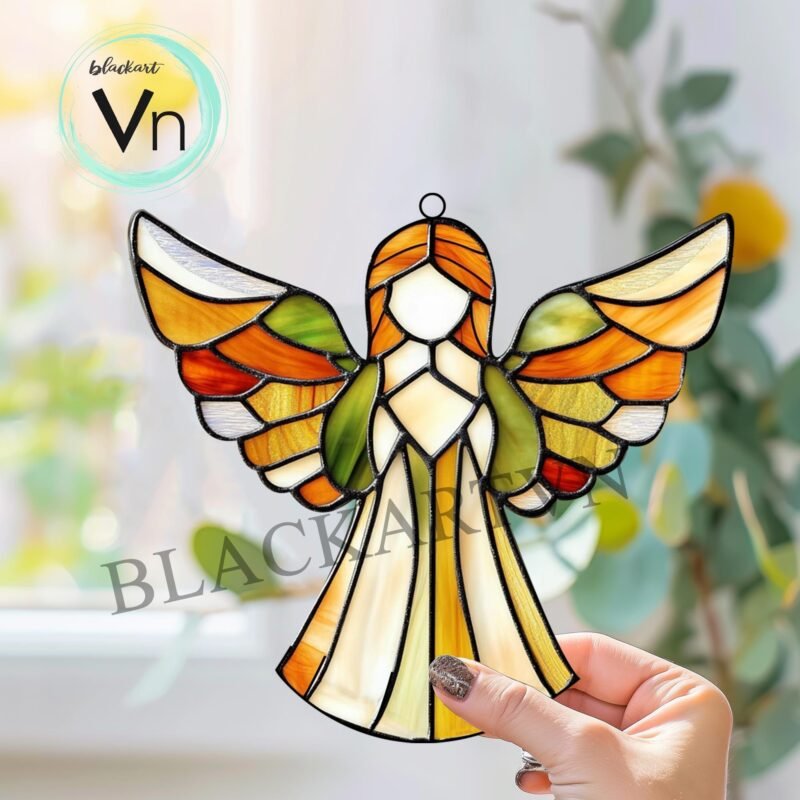 Digital Download Christmas Angel Ornament T01 Stained Glass Pattern   Stained Glass  , Modern Suncatcher, Diy Stained Glass - Image 2