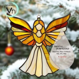 Digital Download Christmas Angel Ornament T05 Stained Glass Pattern   Stained Glass  , Modern Suncatcher, Diy Stained Glass
