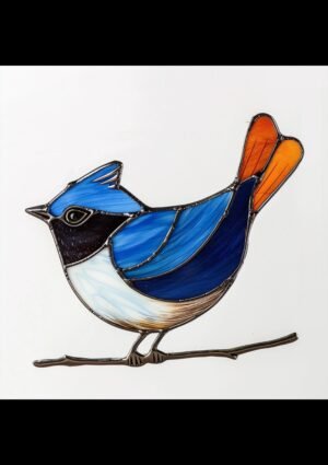 Digital Download Bluebird T03 Stained Glass Pattern, Modern Suncatcher, Diy Stained Glass,Easy art Hobby License Beginner to Intermediate
