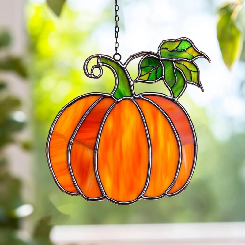 Digital Download Halloween pumpkin T05,  Stained Glass Pattern Modern Suncatcher ,professional design