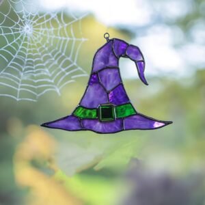 Digital Download Witch Hat T01,  Stained Glass Pattern Modern Suncatcher Diy Easy art Hobby License Beginner to Intermediate stain glass