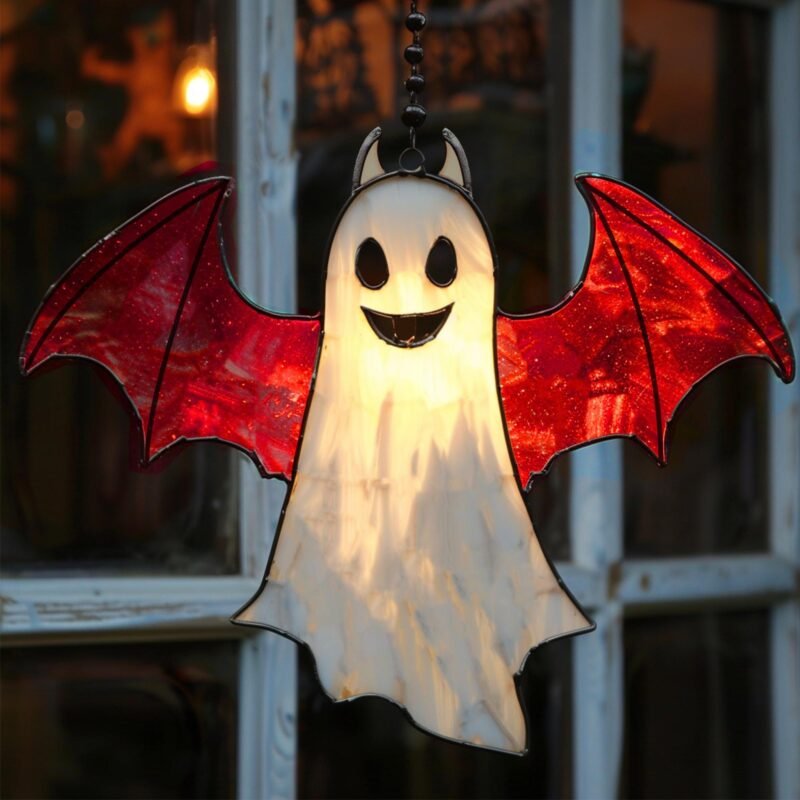 Digital Download two Ghost BAT T05,  Stained Glass Pattern Modern Suncatcher Diy Easy art Hobby License Beginner to Intermediate stain glass