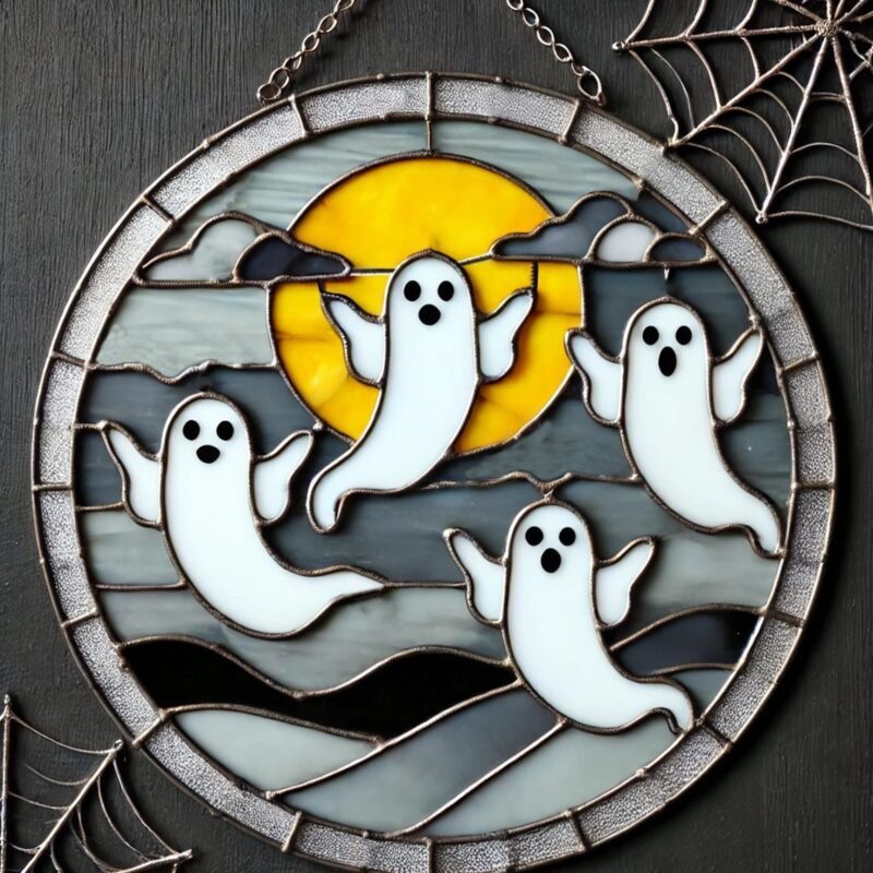 Digital Download Ghost Moon Glass T10,  Stained Glass Pattern Modern