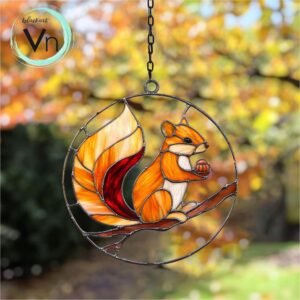Digital Download squirrel T01,  Stained Glass Pattern Modern Suncatcher Diy Easy art Hobby License Beginner to Intermediate stain glass