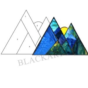 Digital Download Stained Glass MountainT01, Modern Suncatcher, Diy Stained Glass,Window Hanging Decor.