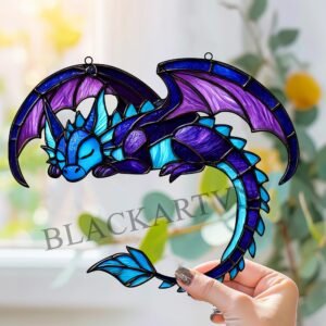 Digital Download Dragon Stained Glass Pattern T03 Stained Glass Pattern, Modern Suncatcher, Diy Stained Glass