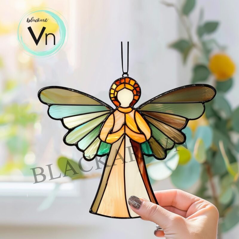 Digital Download Christmas Angel Ornament T03 Stained Glass Pattern   Stained Glass  , Modern Suncatcher, Diy Stained Glass - Image 2