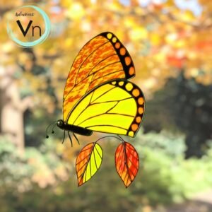 Digital Download Monarch Butterfly T09 Stained Glass Pattern, Modern Suncatcher, Diy Stained Glass