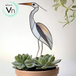 Digital Download  Great blue heron T01 Stained Glass Pattern, Modern Suncatcher, Diy Stained Glass