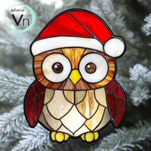 Digital Download Humming OWL T03,  Stained Glass Pattern Modern Suncatcher Diy Easy art Hobby License Beginner to Intermediate stain glass