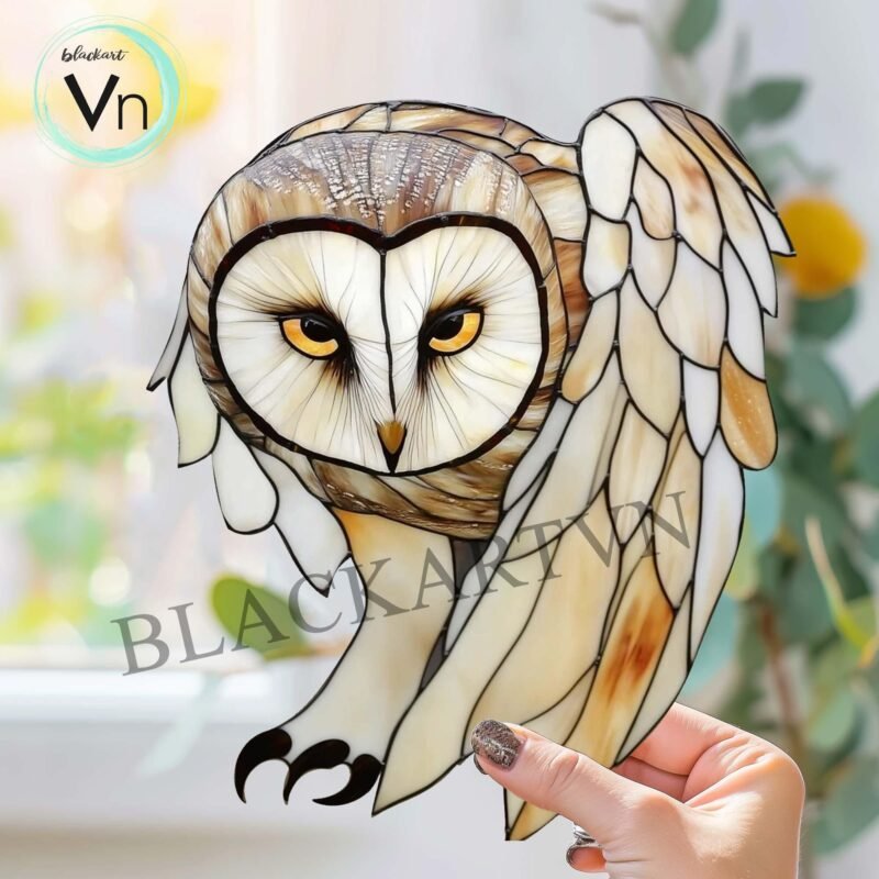 Digital Download OWL N02,  Stained Glass Pattern Modern Suncatcher Diy Easy art Hobby License Beginner to Intermediate stain glass - Image 2