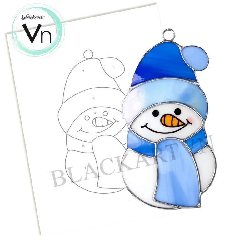 Digital Download Christmas Snowman T02 Stained Glass Pattern   Stained Glass  , Modern Suncatcher, Diy Stained Glass - Image 4