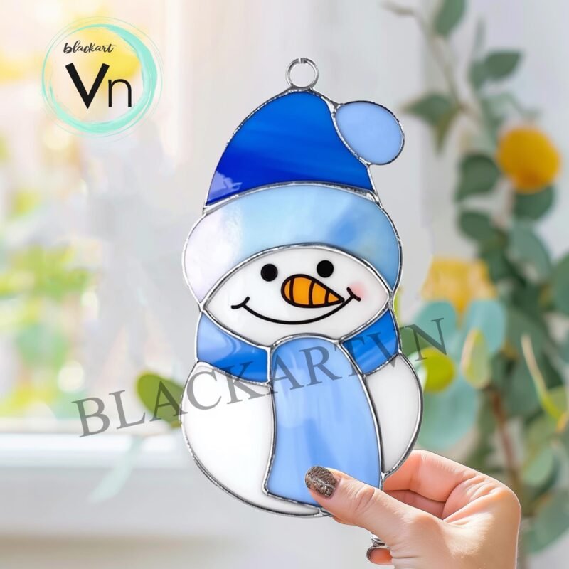 Digital Download Christmas Snowman T02 Stained Glass Pattern   Stained Glass  , Modern Suncatcher, Diy Stained Glass - Image 2