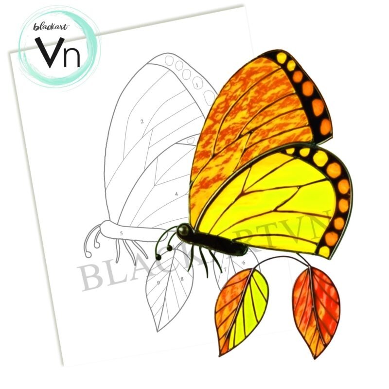 Digital Download Monarch Butterfly T09 Stained Glass Pattern, Modern Suncatcher, Diy Stained Glass - Image 4