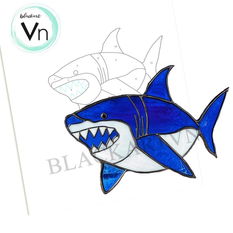 Digital Download FAT SHARK T01,Stained Glass Pattern,Modern Suncatcher,Diy Stained Glass,Easy art Hobby License Beginner to Intermediate - Image 4