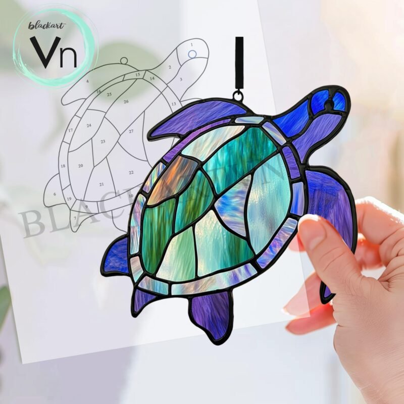 Digital Download  PATTERNS â€¢ Ocean , and Turtle T01 Stained glass - Image 3