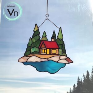 Digital Download Mountain Hill Landscape Image T06,Stained Glass Pattern, Modern Suncatcher, Diy , Stained Glass Windows , Christmas.