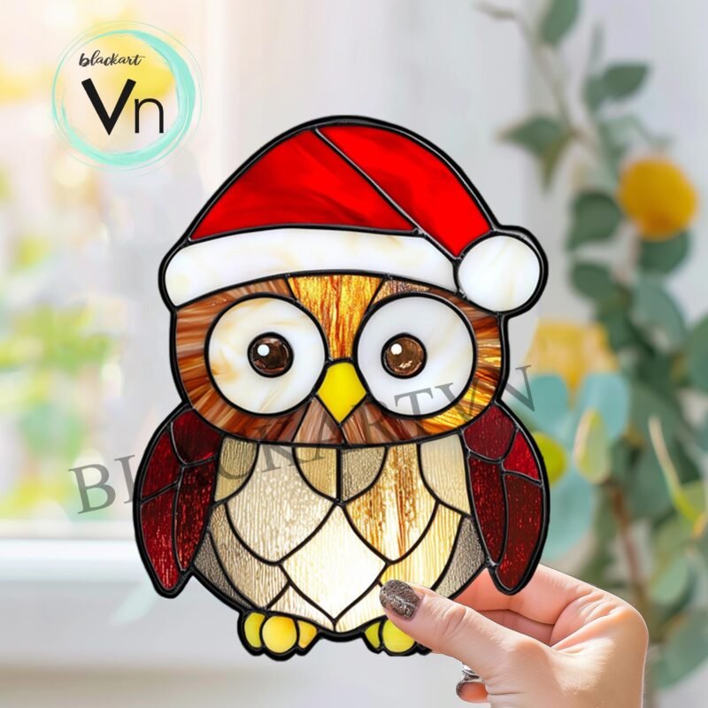 Digital Download Humming OWL T03,  Stained Glass Pattern Modern Suncatcher Diy Easy art Hobby License Beginner to Intermediate stain glass - Image 2