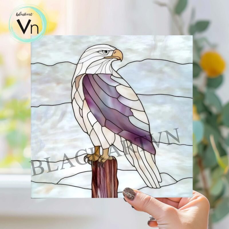 Digital Download Bald Eagle N03, Stained Glass Pattern,Modern Suncatcher,Diy Stained Glass,Easy art Hobby License Beginner to Intermediate - Image 2