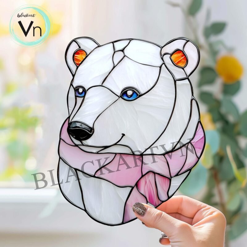 Digital Download Polar Bear N03 ,Stained Glass Pattern,Modern Suncatcher,Diy Stained Glass,Easy art Hobby License Beginner to Intermediate - Image 2