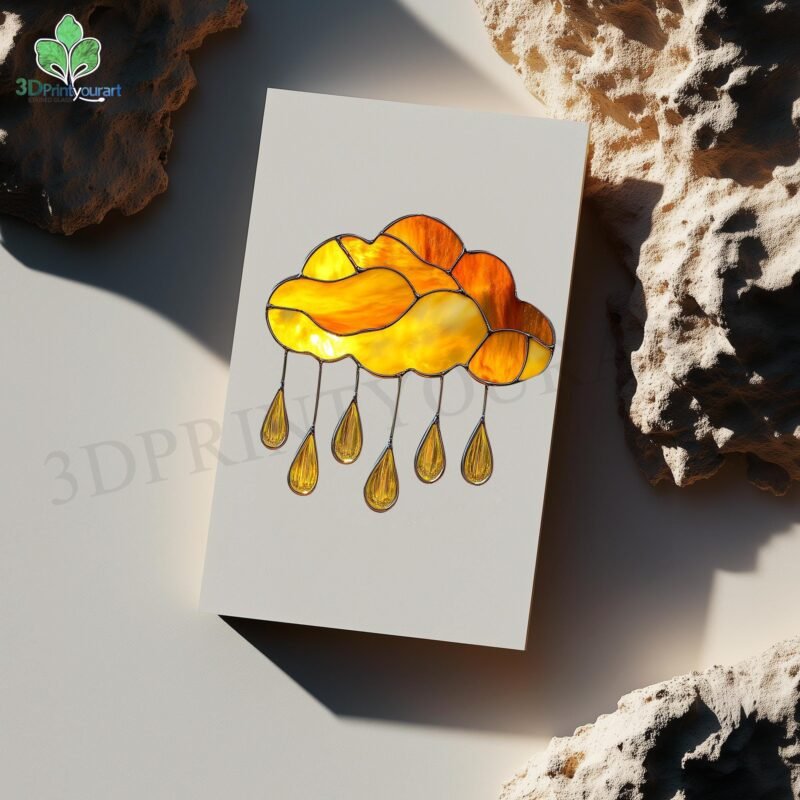 Digital Download Stained Glass Cloud Pattern | Festive Suncatcher Design | Hobby License Download - Image 3