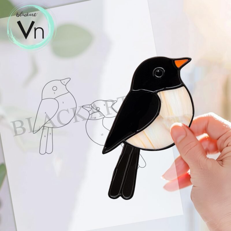 Digital Download  Pattern- Songbirds  T01 Stained Glass Pattern, Modern Suncatcher, Diy Stained Glass| Beginner,sample for newbie - Image 4