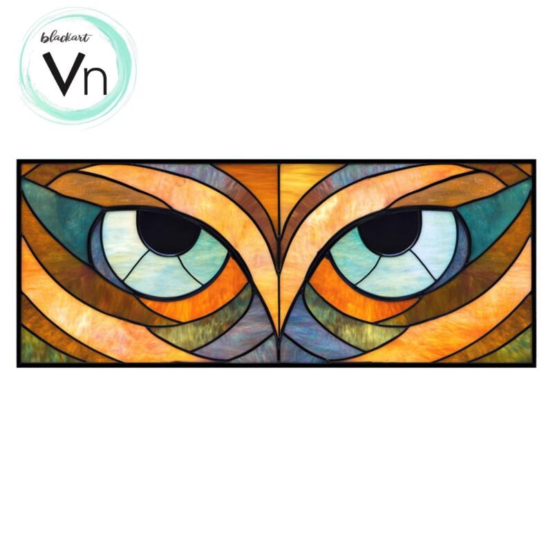 Digital Download  Owl Eyes Stained Glass Pattern T02, Modern Suncatcher Diy Easy art Hobby License Beginner to Intermediate stain glass - Image 3