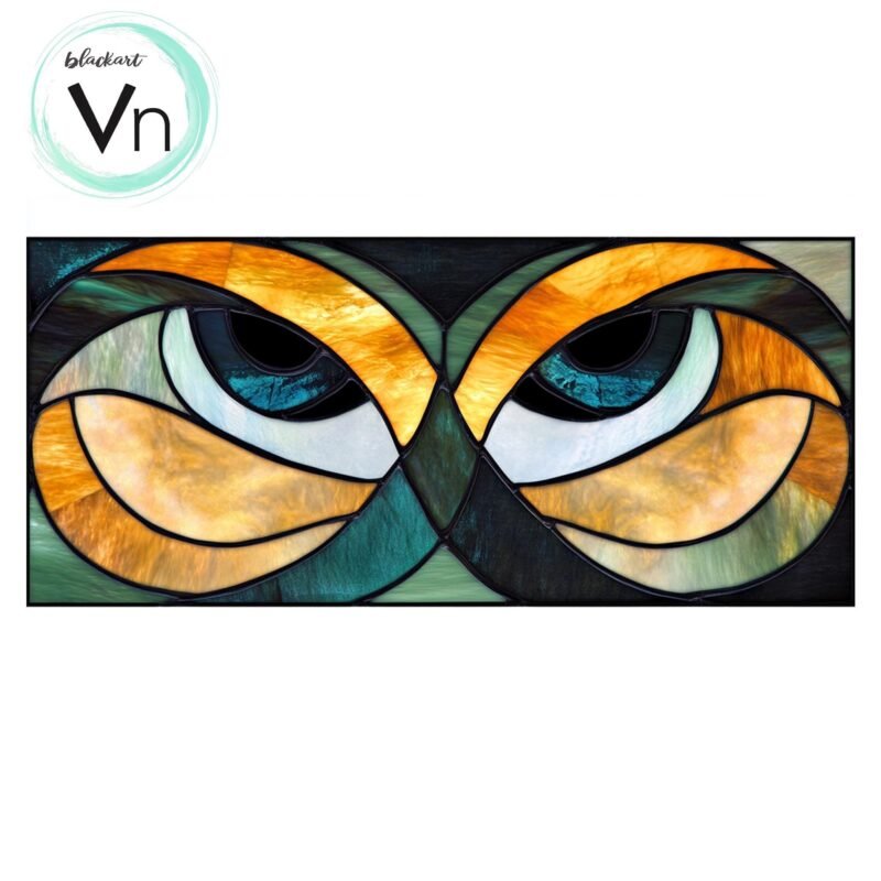 Digital Download  Owl Eyes Stained Glass Pattern T02, Modern Suncatcher Diy Easy art Hobby License Beginner to Intermediate stain glass - Image 5