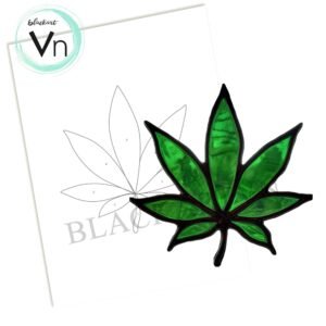 Digital Download Marijuana Pot Leaf T01Stained Glass Pattern, Modern Suncatcher, Diy Stained Glass