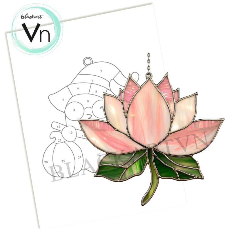 Digital Download Pattern lotus T03 Flower   Stained Glass Pattern, Modern Suncatcher, Diy Stained Glass - Image 4