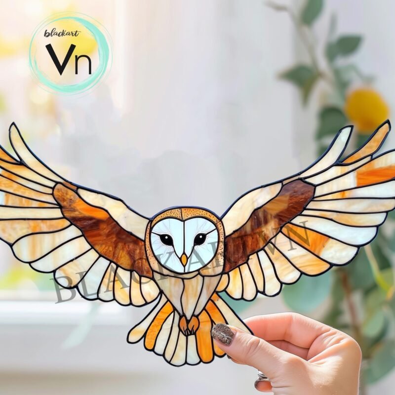 Digital Download Humming OWL T09,  Stained Glass Pattern Modern Suncatcher Diy Easy art Hobby License Beginner to Intermediate stain glass - Image 2