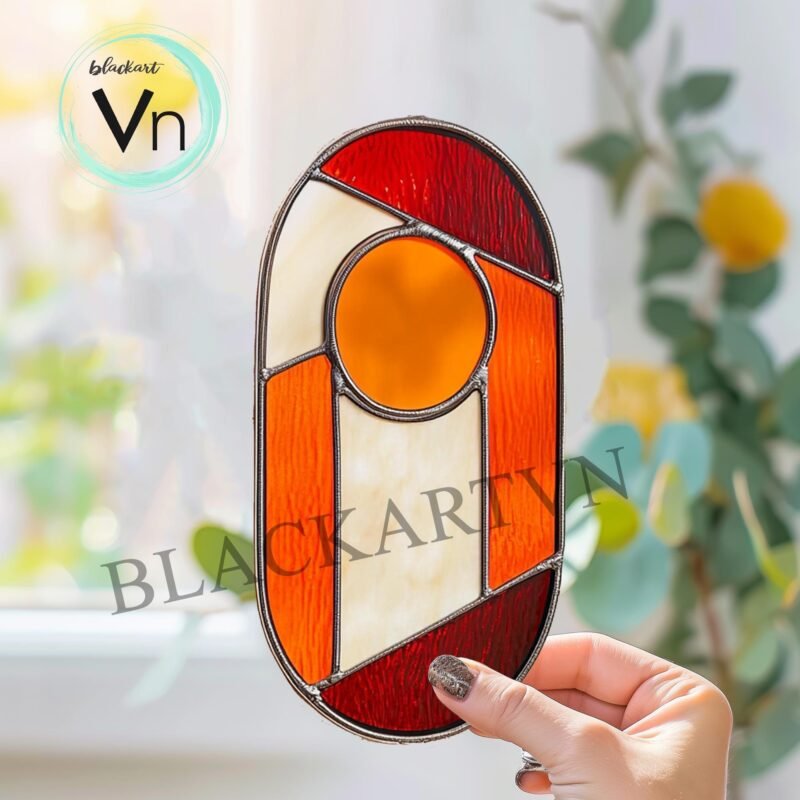 Digital Download abstract sun catcher glass T01, Modern Suncatcher, Diy Stained Glass,Window Hanging Decor - Image 2