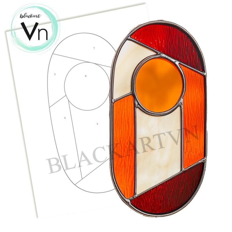 Digital Download abstract sun catcher glass T01, Modern Suncatcher, Diy Stained Glass,Window Hanging Decor - Image 4