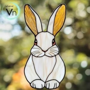 Digital Download Rabbit T02 Stained Glass Pattern   Stained Glass  , Modern Suncatcher, Diy Stained Glass