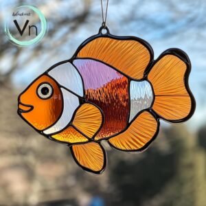 Digital Download Clownfish T01 Stained Glass Pattern, Modern Suncatcher, Diy Stained Glass,Easy art Hobby License Beginner to Intermediate