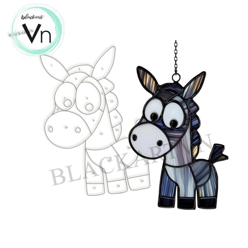 Digital Download  PATTERNS  Donkey  T01 Stained glass - Image 4