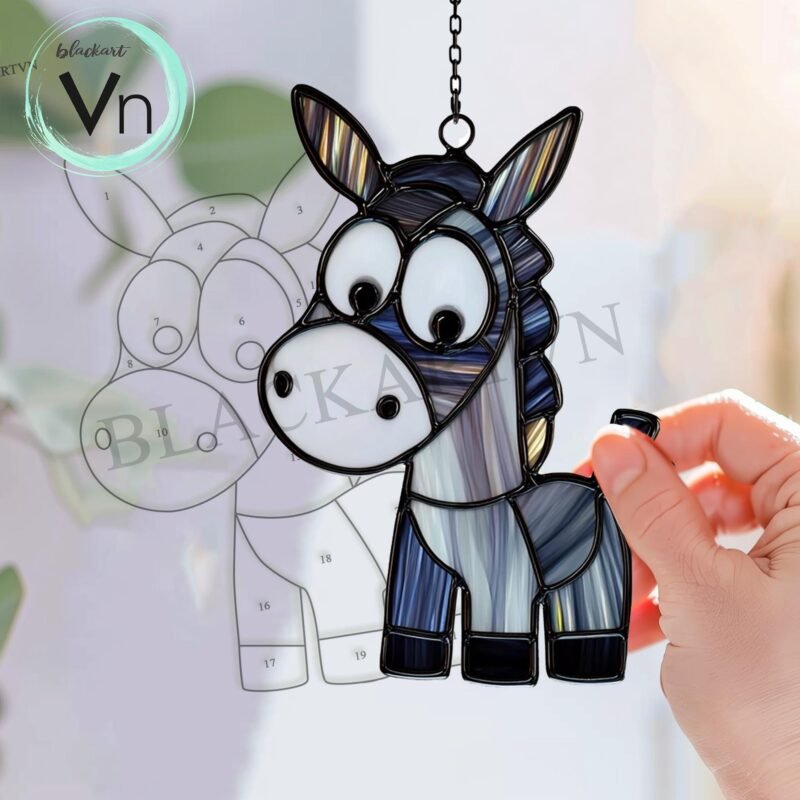 Digital Download  PATTERNS  Donkey  T01 Stained glass - Image 3